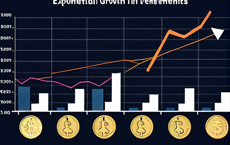 **Image Prompt for Exponential Growth**:
"A visual representation of exponential growth in investments, featuring a line graph showing a steep upward trend. Include symbols of reinvested dividends, such as coins or arrows indicating reinvestment into an ETF portfolio, with a background depicting a growing financial landscape."
