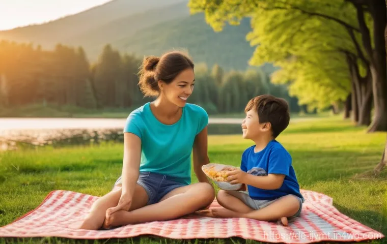 ETF 투자로 수익을 극대화하는 방법 - **Prompt 1: A Peaceful Lakeside Family Picnic**
"A diverse family of four enjoys a serene picnic...