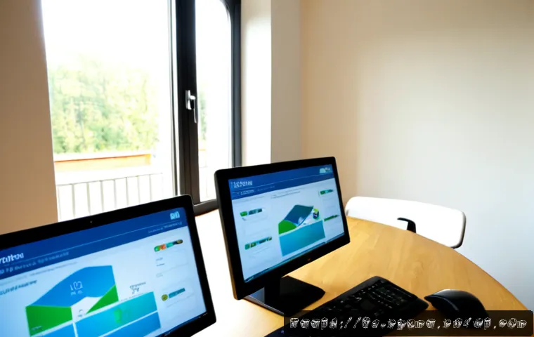 ETF 투자에 적합한 플랫폼 비교 - Photorealistic German home office scene comparing two investment platforms, a middle-aged European w...